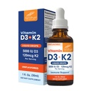 Sandhu's Vitamina D3 K2 Drops para adultos 5000 UI D3 Líquido, 120mcg K2 Suplemento 1 Fl Oz (Pacote de 1) D3K2 Suporta Absorção Superior, Energia, Imune, Saúde Músculo para Homens e Mulheres