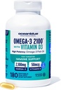 Oceanblue Professional Fish Oil com Vitamina D3 – Força Tripla 2100mg Omega 3 DPA EPA DHA – Wild Caught