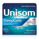 Unisom SleepGels, Sono-aids à noite, Difenidramina HCI 50 mg, 32 SoftGels