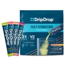 DripDrop Hydration Packets - Sunburst Variety Pack - Eletrólitos de serviço único em pó Drink Mix - Limão, Morango, Pêssego, Cereja preta - Não-GMO, Glúten livre, Vegan - 32 Sticks