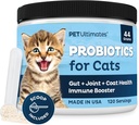Pet Ultimates Probióticos para Gatos – 20-Espécies Gato Probiótico Pó para tratar Diarréia, Vómitos, Suporte Digestivo & Gato Antibióticos Recuperação – Cat Health Suprimentos (44 gr)