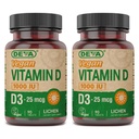 DEVA Vegan Vitamina D3 Suplemento - Comprimido uma vez por dia com 1000 UI - Colecalciferol - Planta Lichen Derived - 90 Comprimidos Pequenos, 2-Pack