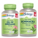 SOLARAY Óleo de Orégano Softgels e Echinacea, VIT C & Zinco Imune Suplemento de suporte - Orégano Óleo e Echinacea Cápsulas w/Vitamina C 500mg Plus Bioflavonoids, Vegan, 60-Dia Garantia, 120ct/180ct