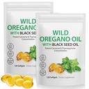 Óleo de Orégano Softgels 6000mg Por Serviço 240 Contagem 2 em 1 Formulado com óleo de semente preta 200mg, 4X Força Carvacrol e Thymoquinone