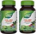 Nature's Way Uva Ursi Folhas, Suporte urinário tradicional*, 1,110 mg por serviço de 3 cápsulas, Projeto não-GMO verificado, Suplemento dietético de ervas, 100 cápsulas Vegan (Pacote de Maio Vary) - 2 Pacote