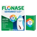 Fluonase Sensimist Alergia Alívio Pulverização nasal - Não-Drowsy 24HR Longa Alergia Alergia Alívio com Névoa Fina, livre de cheiro - 120 Sprays Plus Pacote de bônus de tecidos