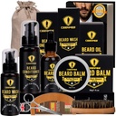Ceenwes Upgraded Beard Grooming Kit - Condicionador, óleo, escova, pente, bálsamo, tesouras, saco de armazenamento para barba e aparar bigode, presente perfeito dos homens