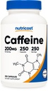 Pílulas de Cafeína de Nutricosto, 200mg por serviço (250 caps)