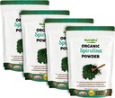 Quatro embalagens de espirulina em pó para suco e mistura suave; 100% natural, USDA Orgânico e sem glúten, com alta proteína, vitaminas, antioxidantes e minerais (12 onças) (4)