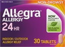 Allegra Adulto 24HR Anti-Histamínico Não-Drowsy, 30 Comprimidos, Alergia de Alergia de Alergia Rápida, 180 mg