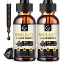 (2-Pack) Alta potência Shilajit Puro Himalaia Suplemento Líquido Orgânico, Shilajit Resin Drop para homens e mulheres, Max Potência 85+ Minerais traço limpo e ácido fulvico para energia, metabolismo e suporte imunológico