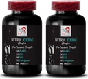 Suplementos de óxido nítrico para homens - NITRIC OXIDE BOOSTER - L-Arginina, suporte de força, reforço de resistência, suplemento de exercício, fórmula de energia, mistura de energia, foco de treinamento 2 garrafa 120 comprimidos