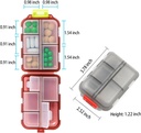 Caixa de organizador de pílulas de viagem semanal, 10 compartimentos pequeno Fold Medicine Case Holder, Daily AM PM Morning Night Pocket Travel Dispenser cápsula para vitamina, óleo de peixe, Suplemento, Tablet, Cinzento