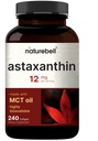 NatureBell Força máxima Astaxantina 12mg, 240 Softgels - Fornecimento de 4 meses - Antioxidante Natural de Haematococcus Pluvialis Microalgae