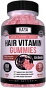 Kaya Naturals Pastilhas de crescimento do cabelo - Biotin 5000mcg Vitaminas para cabelos saudáveis, pele e unhas - Suplemento de beleza para mulheres ou homens - 60 Conde - sabor de mirtilo