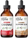 Selvagem e orgânica Cayenne Pepper Tintura 4 fl oz & Slippery Elm Tintura 4 fl oz
