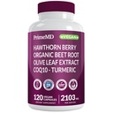 26-em-1 Suplemento de óxido nítrico - Coração e suporte de circulação com CoQ10, Açafrão, raiz de beterraba orgânica, Hawthorn Berry & Alho - 2103mg por serviço (120ct)
