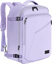 MATEIN Carry on Backpack for Women, 40L Heavy Duty Travel Backpack Aprovado, Expansível Moda Simples Daypack, Frequent Traveler Gifts, Light Purple