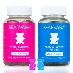 BEARVANA Top & Peach Support Combo Pack Gummies para Mulheres 9 Extratos de ervas, incluindo Fenugreek, Maca & Fennel . Essential Vitaminas .