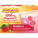 Emergen-C 1000mg Vitamina C Imune Suporte em pó Framboesa 30CT inclui zinco, manganês, 7 B Vitaminas e Eletrólitos para Voltar à Escola Essenciais