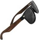Óculos de sol polarizados para homens e mulheres, sem brilho, 100 por cento Uv Bloqueio (100 por cento de verdadeiros lados de madeira ébano com frente de plástico Tr90 inquebrável)