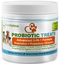 Probióticos mastiga para cães, Enzimas Digestivas + Prebióticos melhora a digestão, Diarréia, Obstipação, Gás, Mau hálito, Vagabunda, Alergia Imunidade Suplemento diário 120 Condes