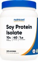 Nutricost proteína de soja isolate pó, 1 LB sem sabor - 10 gramas de proteína por serviço, Vegan, GMO-Free & Gluten Free