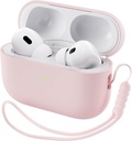 ORNARTO Compatível com AirPods Pro 2 Case 2022, Silicone híbrido protetor completo para AirPods Pro 2a geração Case, Capa de pele visível frontal LED