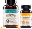 NatureWise alta potência 1000mg Omega 3 com 600mg EPA, 400mg DHA, & Vitamina E & Vitamina D3 5000iu (125 mcg) Função muscular saudável, e apoio imunológico