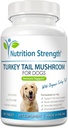 Cogumelo de cauda de Turquia para cães para apoiar um forte sistema imunológico, promover a saúde do intestino, atividade antioxidante e alívio inflamatório, reduzir a fadiga e aumentar a resistência, 120 comprimidos mastigáveis