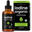 Gotas líquidas de iodo orgânicas - 250 mcg Suplemento de iodo para mulheres e homens - Solução de iodeto de potássio 250 mcg - 590 Servimentos - Thyroid, Hormônio e Suporte Metabólico - Não-GMO, Vegan NPN 8019762