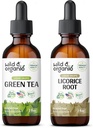 Tintura de chá verde selvagem e orgânico 2 fl oz & alcaçuz Tintura 2 fl oz
