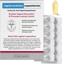 Supositórios de ácido hialurônico de Nahid Supositórios de umidade vaginal e suporte de equilíbrio de pH de 12 inserções com Complexo Prebiótico de calma, Controle de Odor, Restaurar Conforto de Menopausa e Cuidados íntimos
