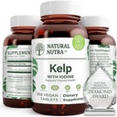 Natural Nutra Kelp Iodine Suplemento de suporte da tireóide, Fortalece o sistema imunológico, e regula o metabolismo, Vegan Sea Kelp, Não OGM, Atlantic Source Seaweed Extract, 225 mcg, 250 comprimidos