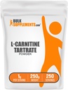 BulkSuplementos.com L-Carnitina L-Tartrate Powder - Suplemento Carnitina, L-Carnitina Tartrate, L Carnitina 1000mg - Suplemento Aminoácidos, Sem glúten, 1000mg por serviço, 250g (8,8 onças)
