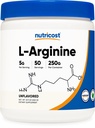 Nutricost L-Arginina (250 gramas) - Pó puro de L-Arginina - 5000mg por serviço; 50 Servões