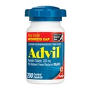 Advil Reliever Dor e Redutor de Febre, remédio de alívio da dor com Ibuprofeno 200mg para dor articular, dor muscular e artrite menor alívio da dor - 200 comprimidos revestidos com fácil abertura Artrite Cap