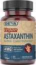 Deva Nutrition Vitaminas Astaxantina 4mg, Vegan, Feito de Haematococcus Pluvialis Microalgae, 30 Cápsulas, 1-Pack