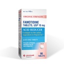 Glenmark Therapeutics Força original Famotidina Comprimidos, 10 mg, Redutor de Ácido para alívio da azia, 90 contagem