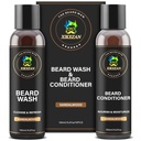 XIKEZAN Beard Wash & Beard Conditioner Natural Softener Set w / Argan & Jojoba Óleos Suaviza & Fortalece o Natal meia remendados Pai Dia Presentes para os homens Ele pai namorado marido
