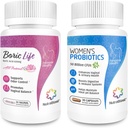 NutraBlast Ácido Bórico Supositórios Vaginais Conjunto com Probióticos Vaginais □ Suporta Odor Controle □ Digestivo, UT & Saúde Intimal □ Promove equilíbrio íntimo saudável (30 Contagem)
