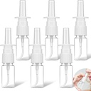 6 Pcs claros garrafas de pulverização nasal, 10ml vazio frasco de pulverização atomizador recarregável pequenos pulverizadores de umidade com Press Spray Head plástico spray recipiente para óleos essenciais, desinfetante da ferida