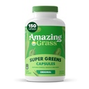 Amazing Grass Greens mistura cápsulas de super-alimentação: Super Verdes com espirulina orgânica, chlorela, raiz de beterraba em pó, enzimas digestivas e probióticos, 150 Cápsulas (Packaging May Vary)