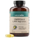 NatureWise Ultra Omega 3 Fish Oil 2200 mg - Forma de triglicérido - Flavor de limão - Óleo de peixe selvagem capturado + EPA & DHA - Suporta saúde do cérebro e coração - Arroto, Não-GMO - 180 Softgels[3-Month Supply]