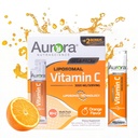 Aurora Nutrascience Liposomal Liquid Vitamina C - Suplemento de suporte imunológico saudável para adultos, Açúcar grátis, 3000 mg por serviço, Vegan, Sem glúten, Não-GMO - 32 Pacotes de serviço único, Laranja