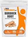 BulkSupplements.com Burdock Root Extract Powder - Burdock Root Powder, Herbal Supplement - Vegan & Gluten Free, 1g por serviço, 100g (3,5 oz) (Pack of 1)