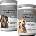 NaturVet Senior Advanced Incontinence Dog Supplement – Ajuda a suportar o controle de bexiga do cão Urinação normal – 60 Ct. Mastigação suave - Senior Advanced 5-in-1 Supplement do cão de apoio - 60 Mastigação macia