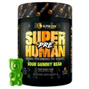 ALPHA LION Pó de pré-treino sobre-humano, Beta Alanine, L-Taurine e Cafeína Tri-Fonte para Energia e Foco Sustentados, Óxido Nitrico e Citrulina para Bomba (21 Servings, Sabor de Urso Gummy Azedo)