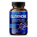Glutationa GriMed 11,200mg - X10 Poder com cardo de leite, NAC, Colágeno, Vitamina C - Bem-Estar Celular, Pele Radiante - EUA Made & Tested (150 Contagem de 1))