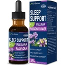 Valerian Sleep Support Drops, Gotas de Pasiflora y Valeriana y Lavanda para Dormir Profundamente rápido. Paixão Flor & Lavanda Extrair Tintura líquida para sono rápido e som. 2 onças